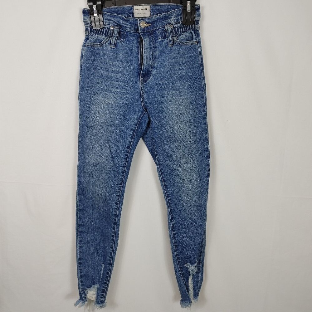 Uniq By Litz Women's Size 25 Paper Bag Waist Distressed Skinny Jeans.Waist 13"